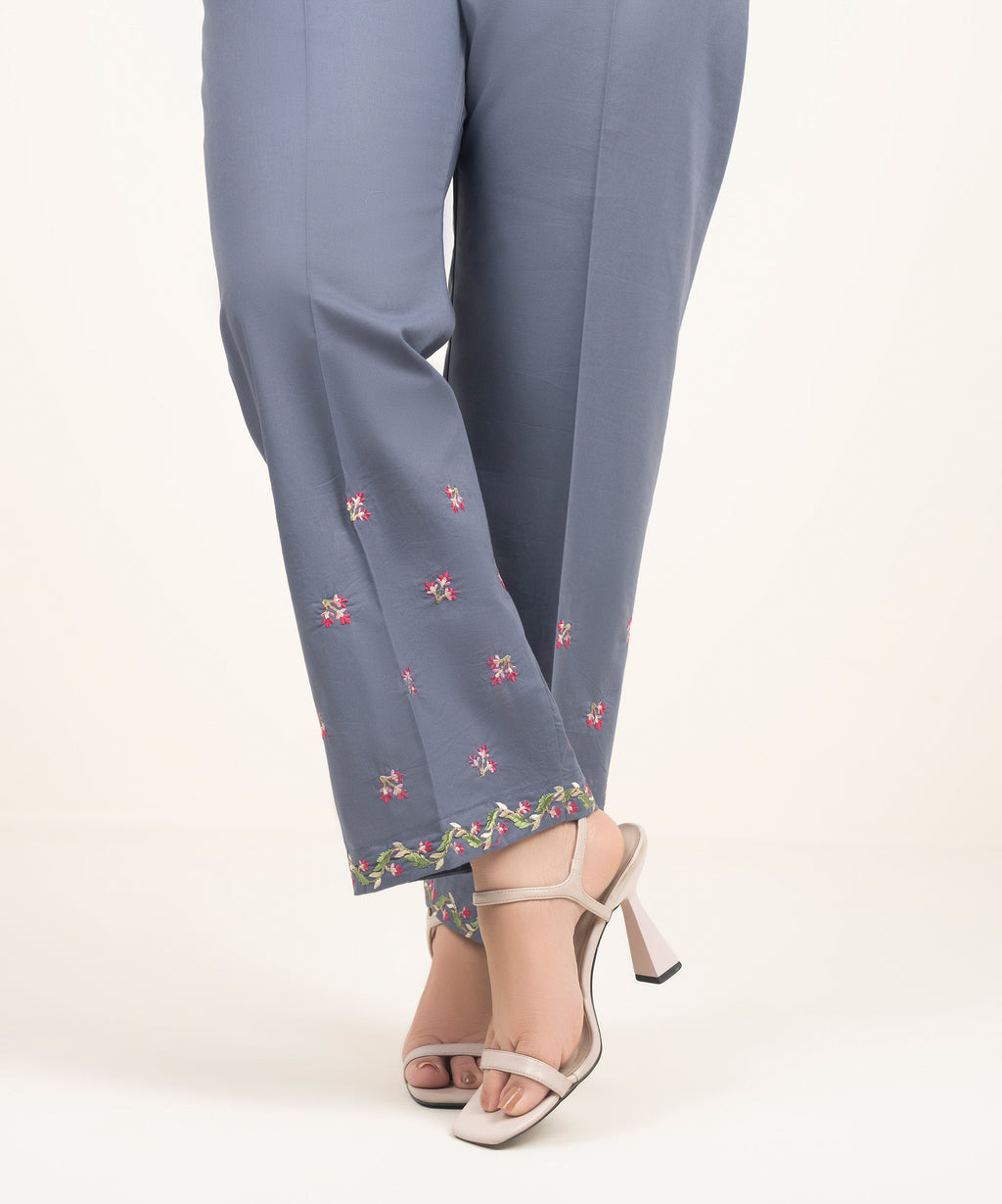 Embroidered Lawn Straight Pants