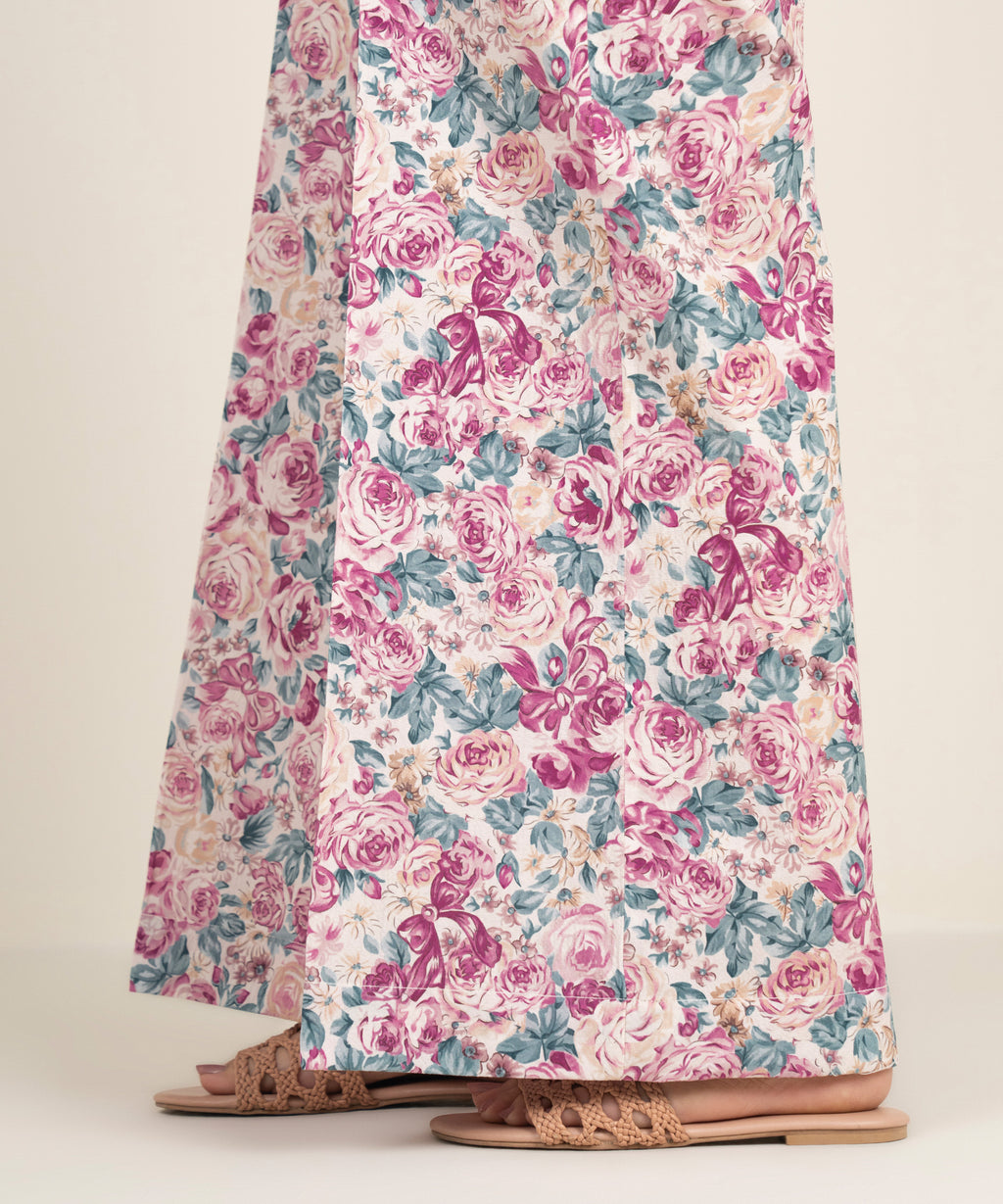 Pinted Seersucker Flared Pants