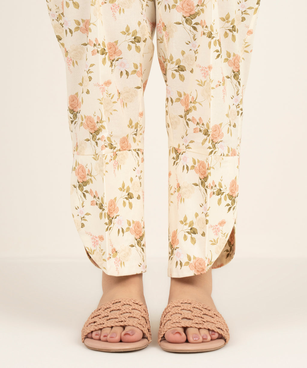 Printed Cambric Straight Pants