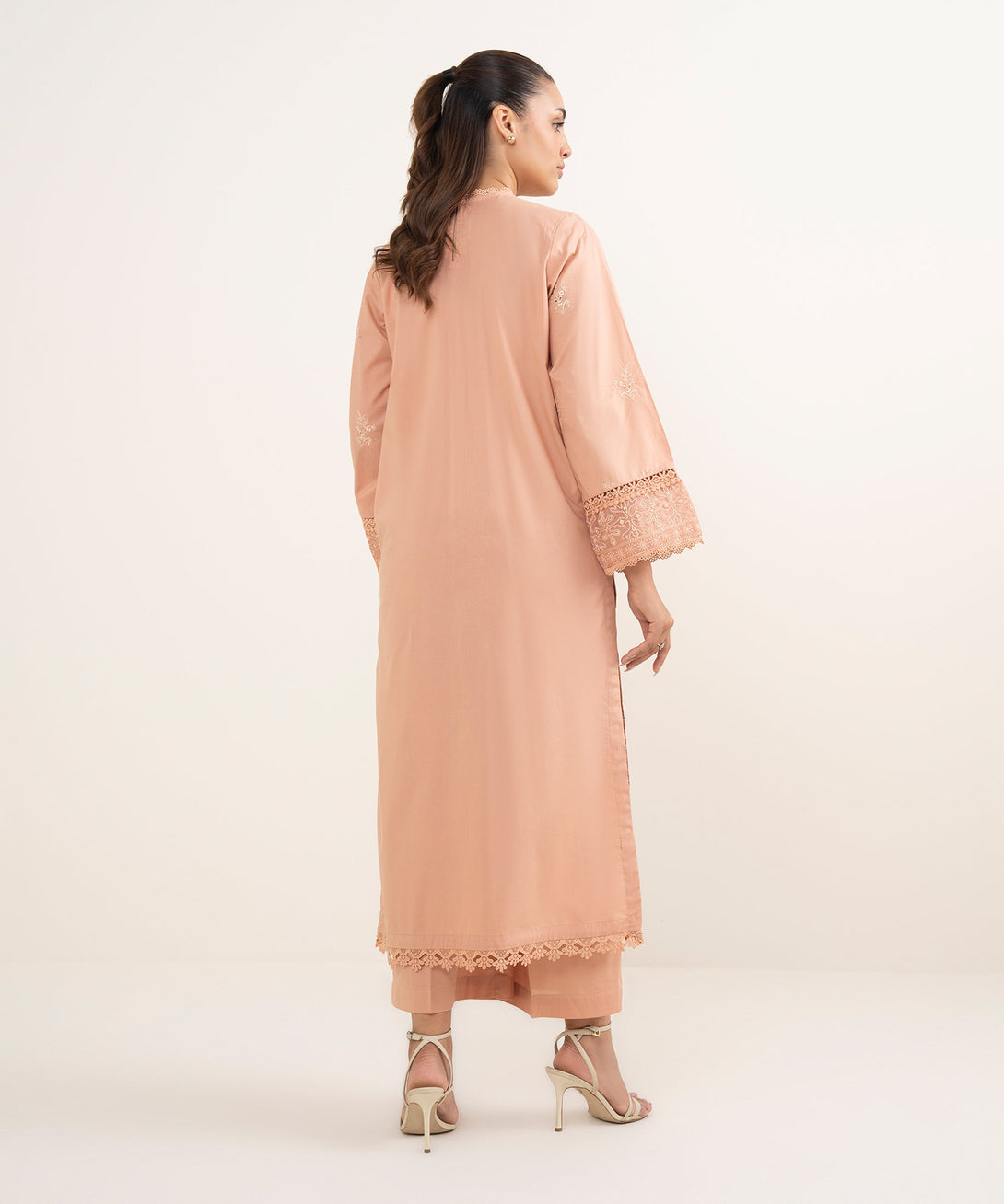 Women's RTW Cambric Peach Dyed Aline Shirt