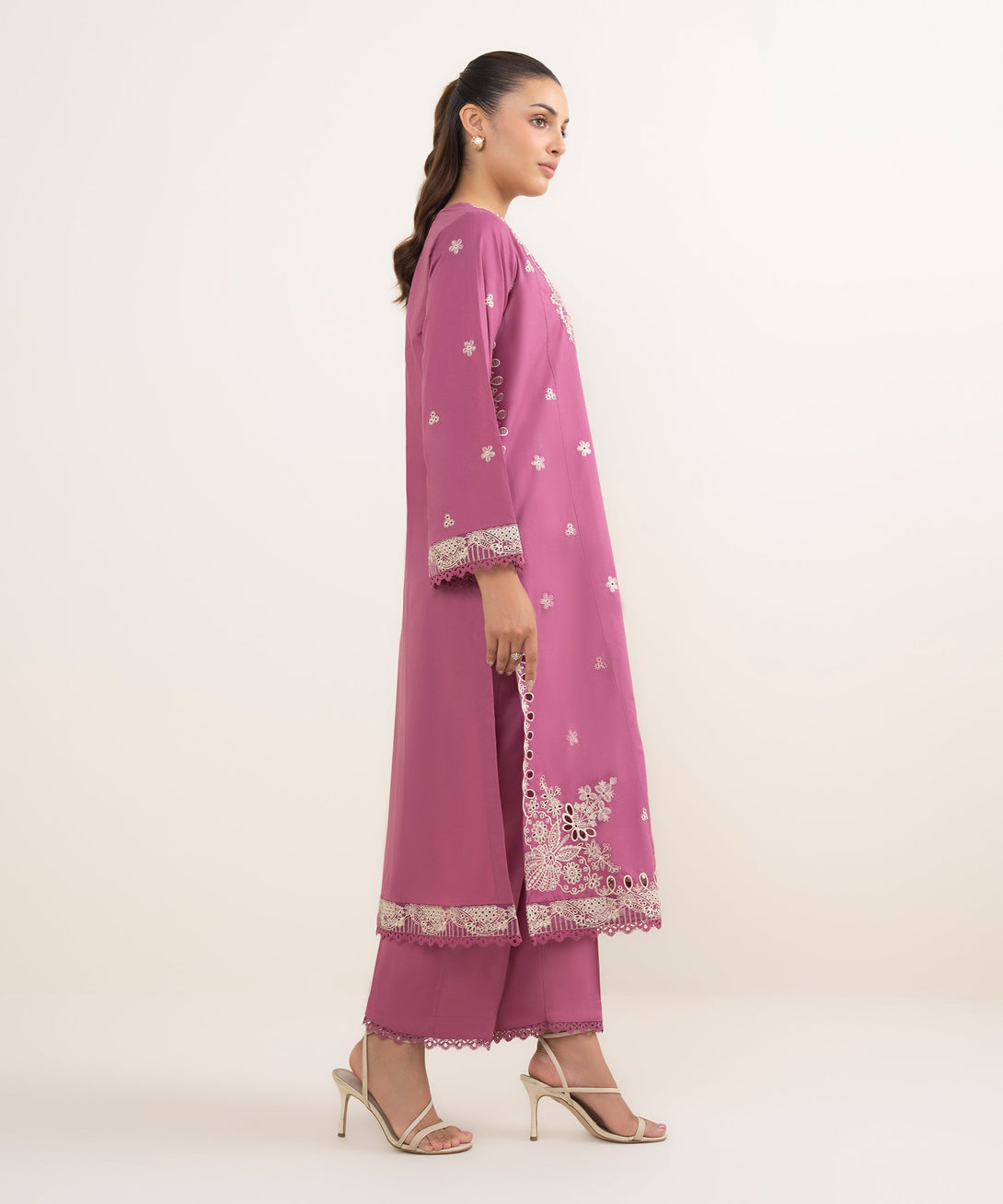 Women's RTW Cambric Pink Dyed Aline Shirt