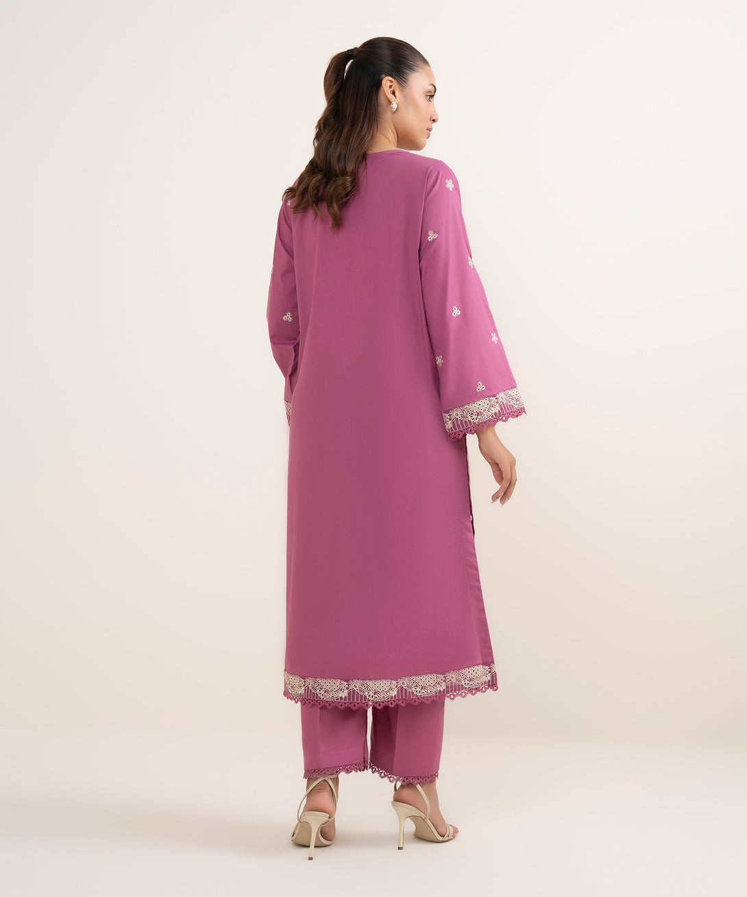 Women's RTW Cambric Pink Dyed Aline Shirt