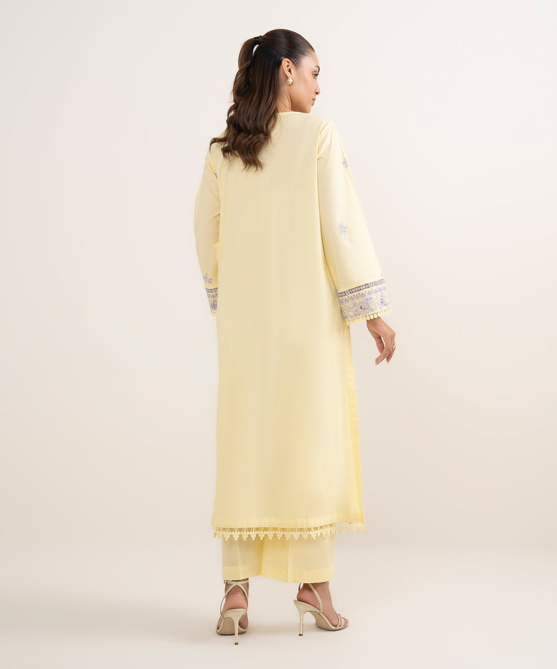 Women's RTW Cambric Lime Yellow Dyed Aline Shirt