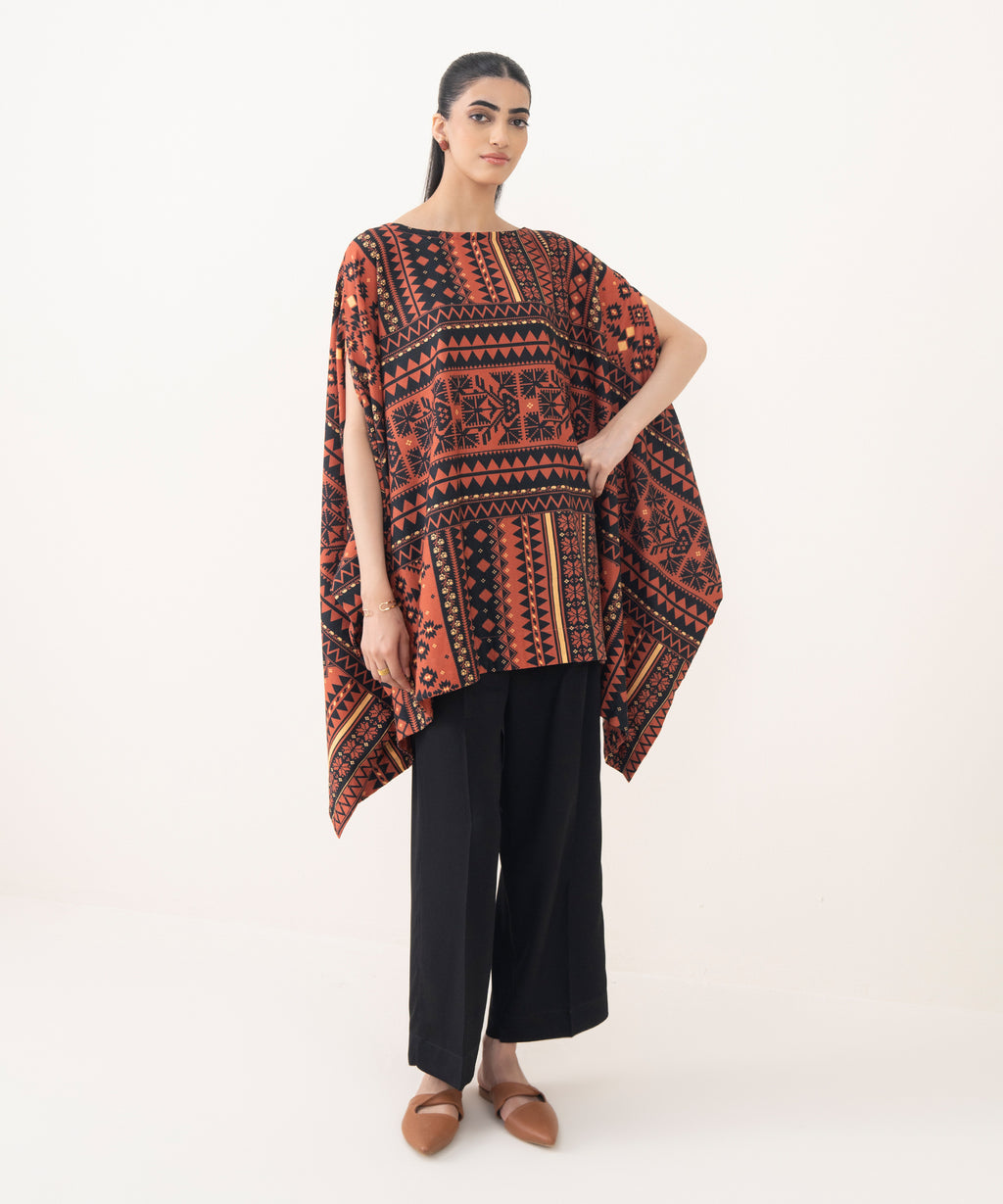 Printed Light Khaddar Kaftan