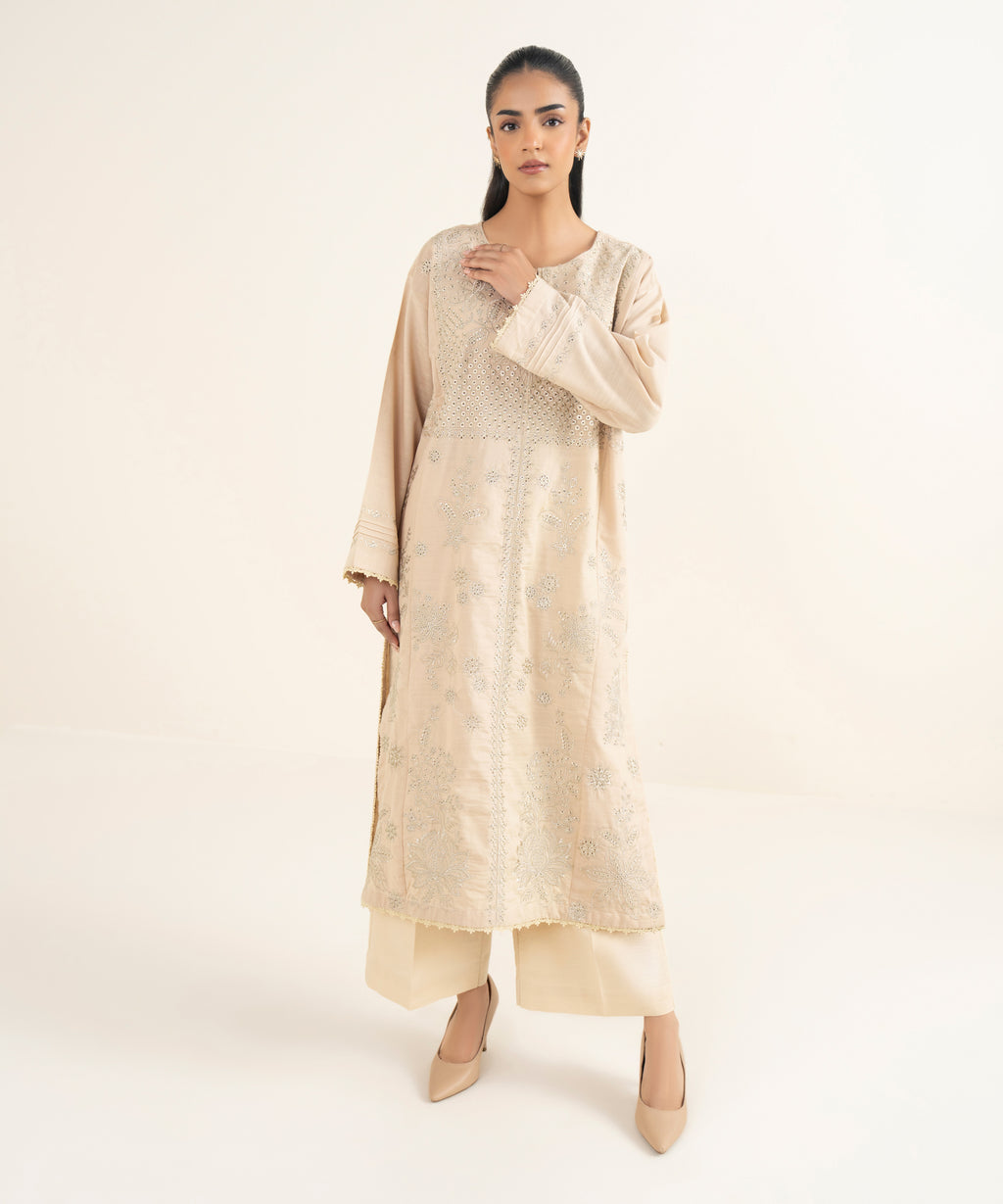 Embroidered Light Khaddar Shirt