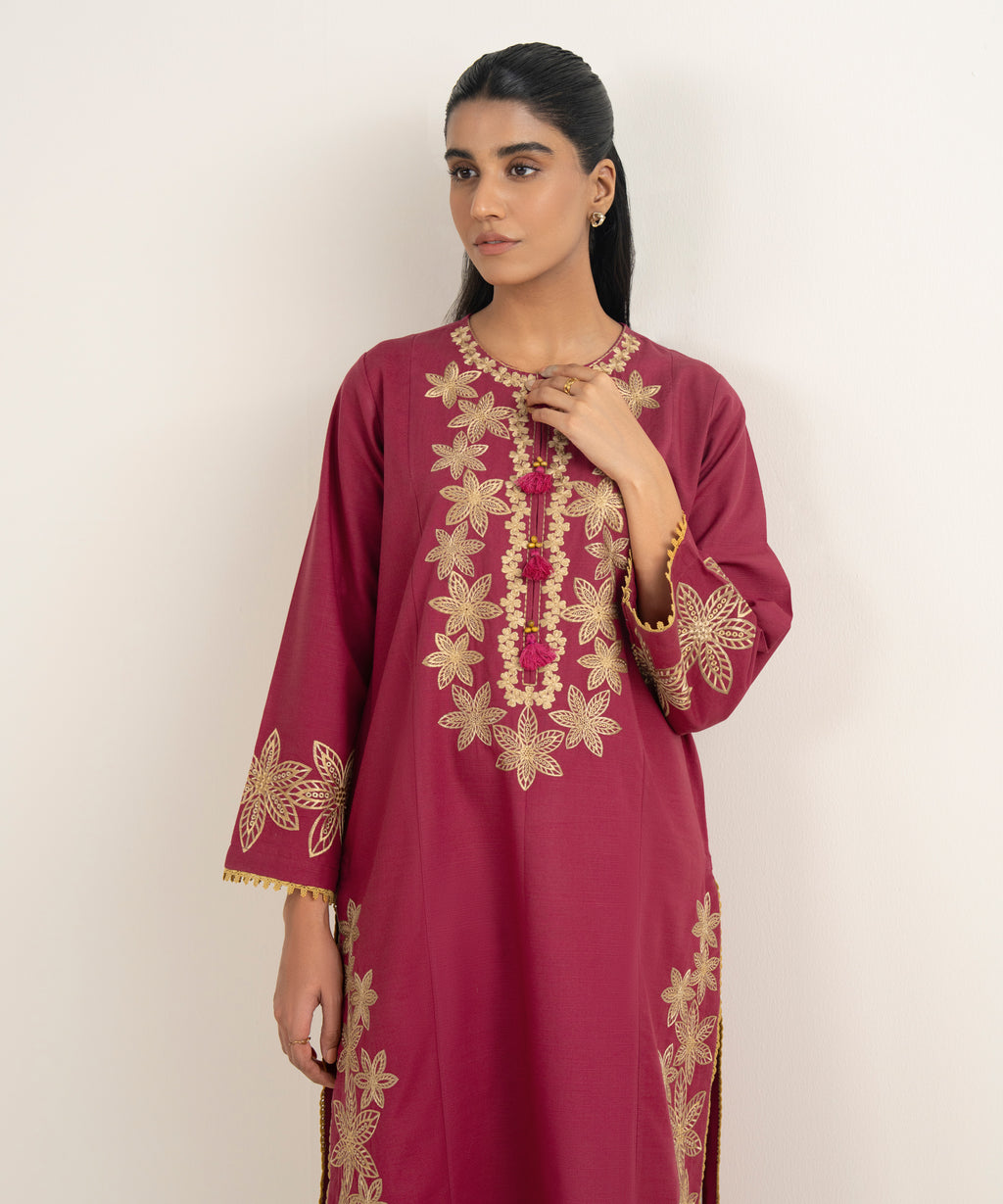 Embroidered Light Khaddar Shirt