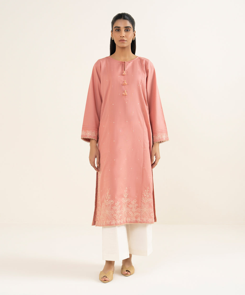 Embroidered Light Khaddar Shirt