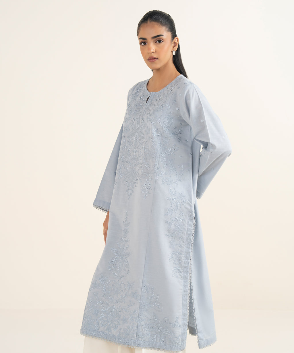 Embroidered Light Khaddar Shirt