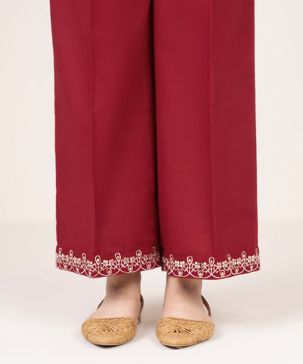 Embroidered Khaddar Culottes