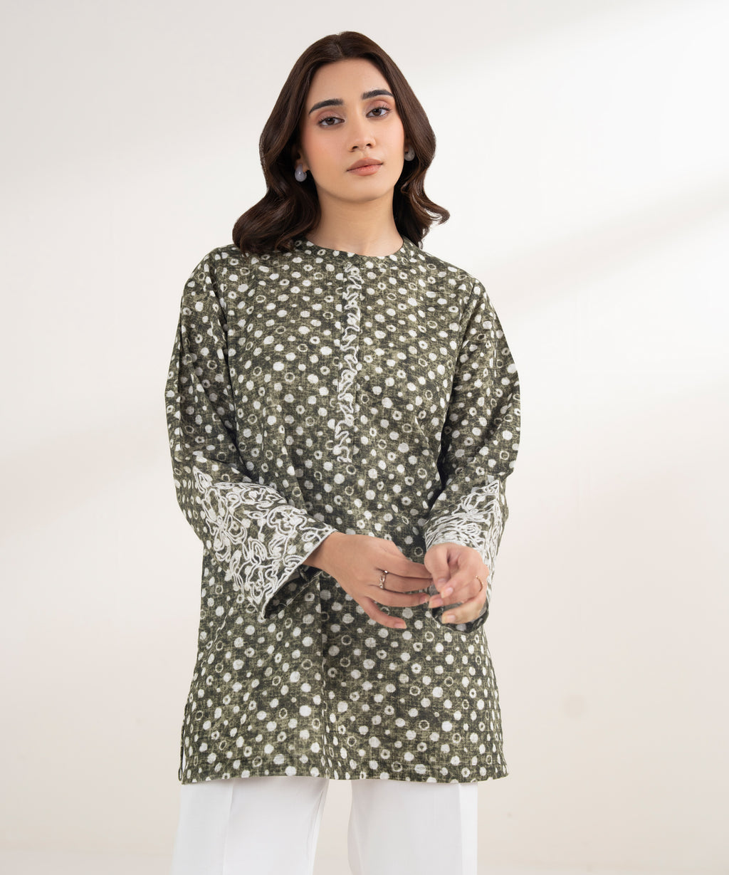 Embroidered Khaddar Shirt