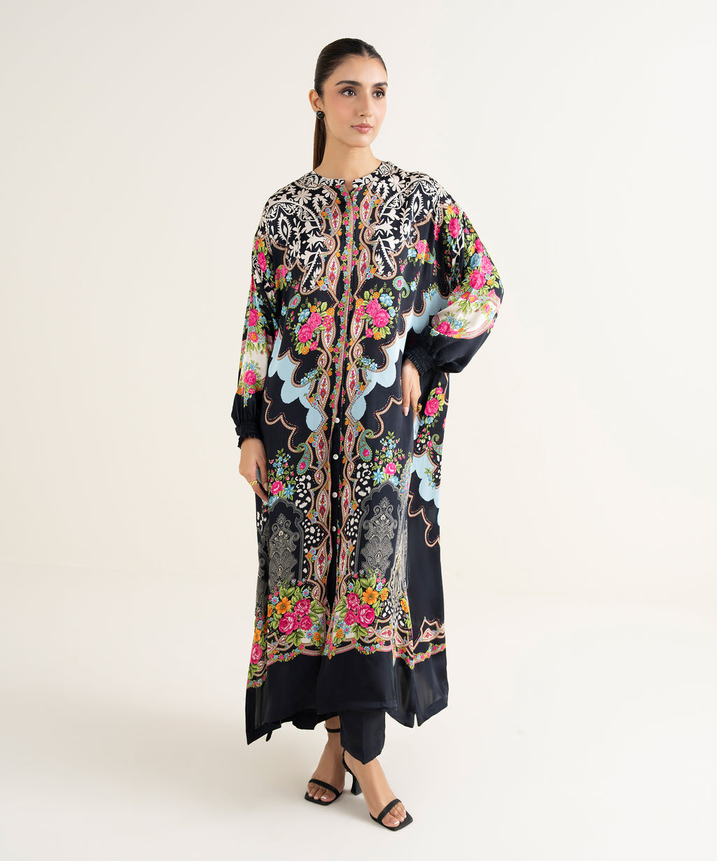 2 Piece - Printed Silk Suit