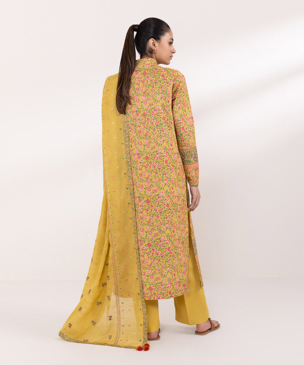 Women's Pret Lawn Printed Yellow Straight Shirt