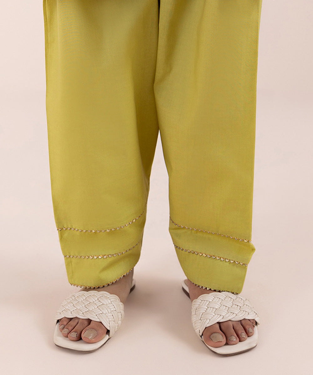 Women's Pret Cambric Yellow Dyed Shalwar