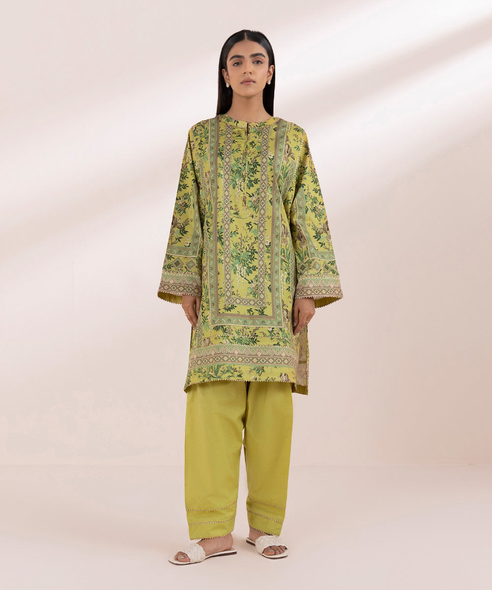 Women's Pret Lawn Printed Yellow Boxy Shirt