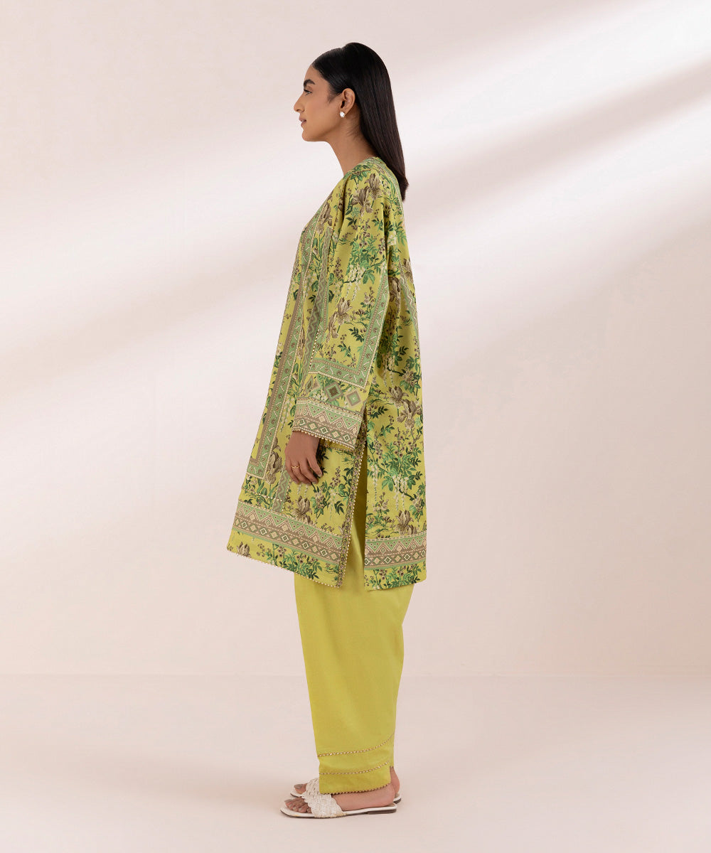 Women's Pret Lawn Printed Yellow Boxy Shirt