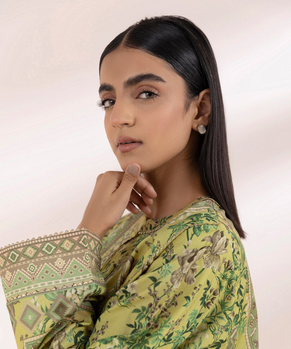 Women's Pret Lawn Printed Yellow Boxy Shirt