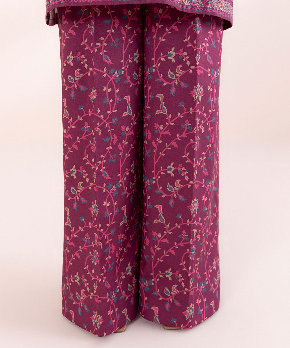 Women's Pret Cambric Purple Printed Culottes