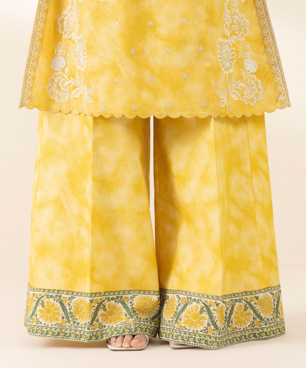 Unstitched Women's Yellow Lawn 3 Piece Suit