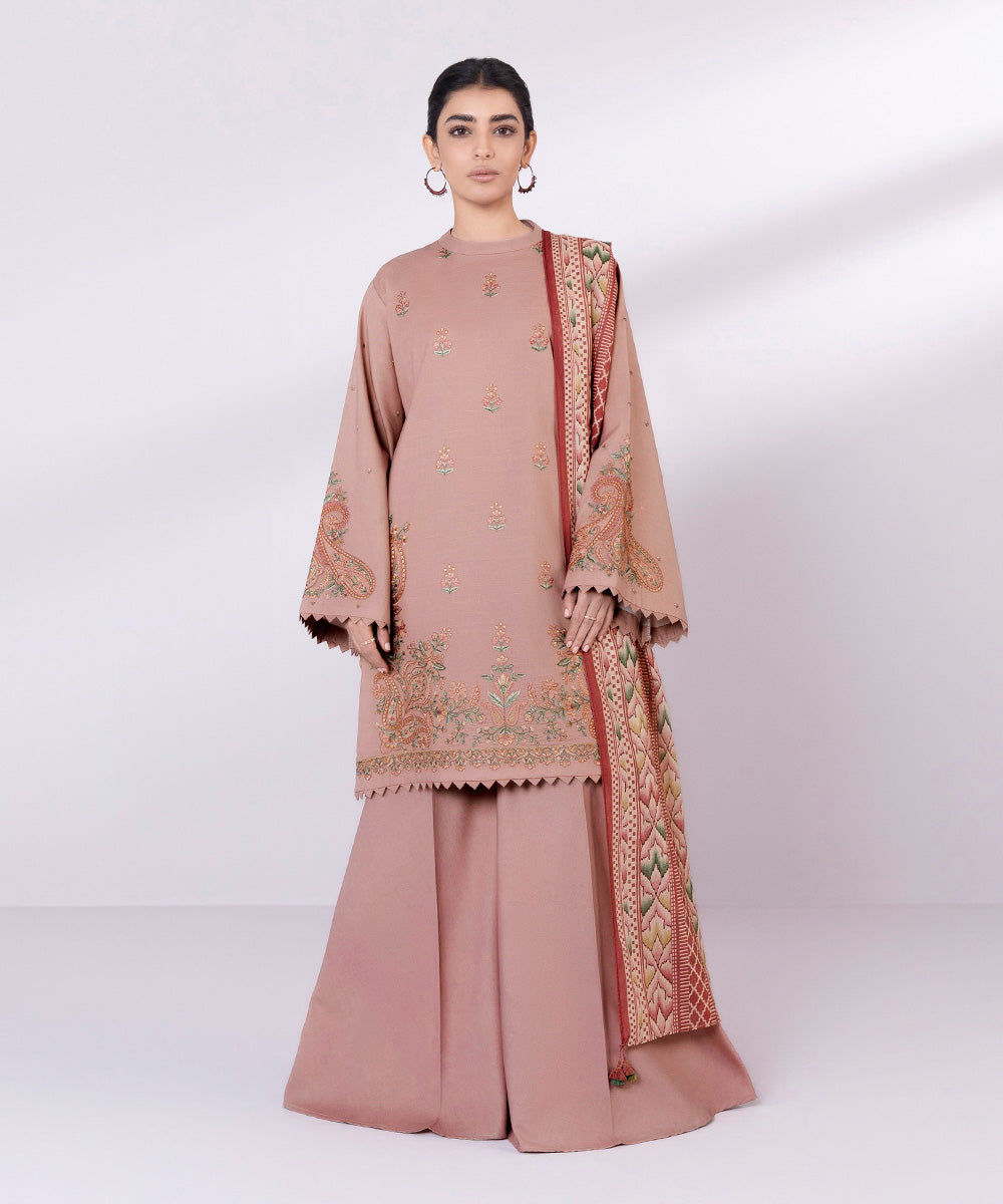 Women's Pret Lawn Embroidered Pink Boxy Shirt