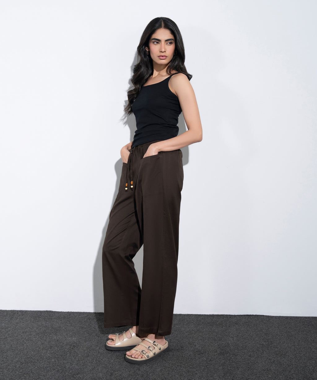 Linen Blend Pull-On Trousers