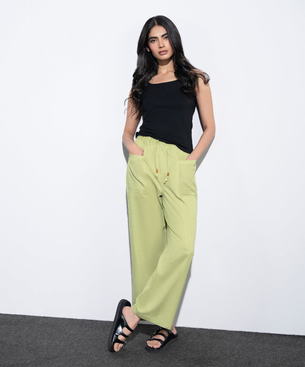 Linen Blend Pull-On Trousers