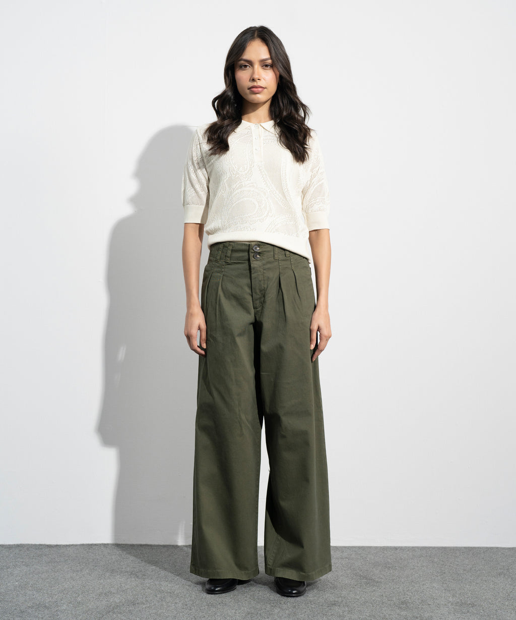 Pleated Chino Trousers