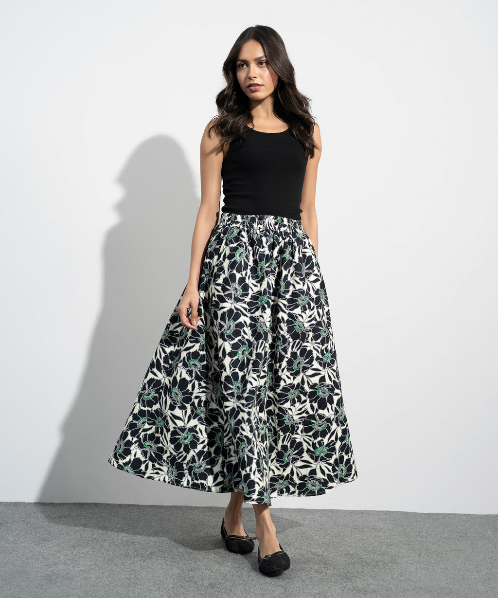 Floral Jacquard Skirt