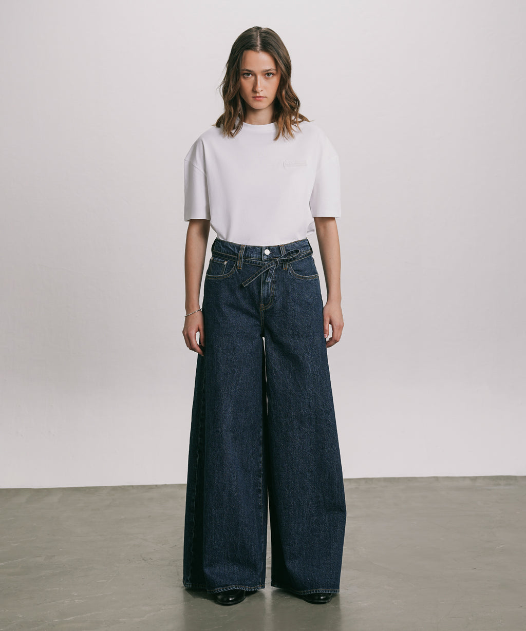 Women's Western Wear Blue Baggy Loose Jeans