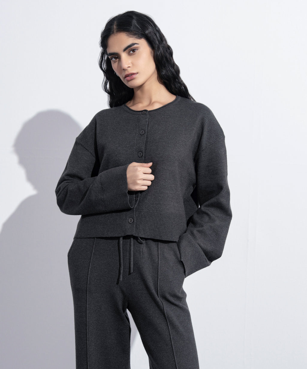 Cropped Knit Cardigan