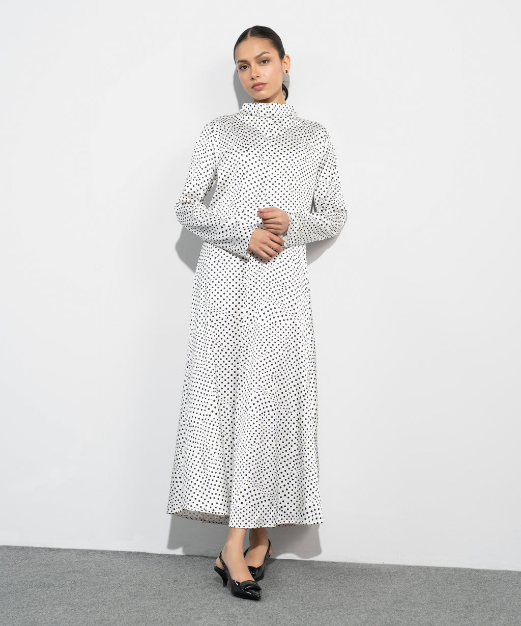 Polka Dot Satin Dress