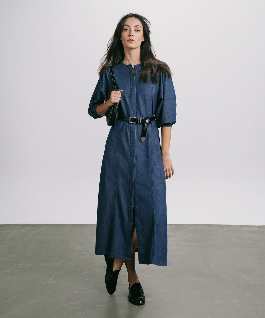 Women's Western Wear Blue Heavy Weight Denim Dress