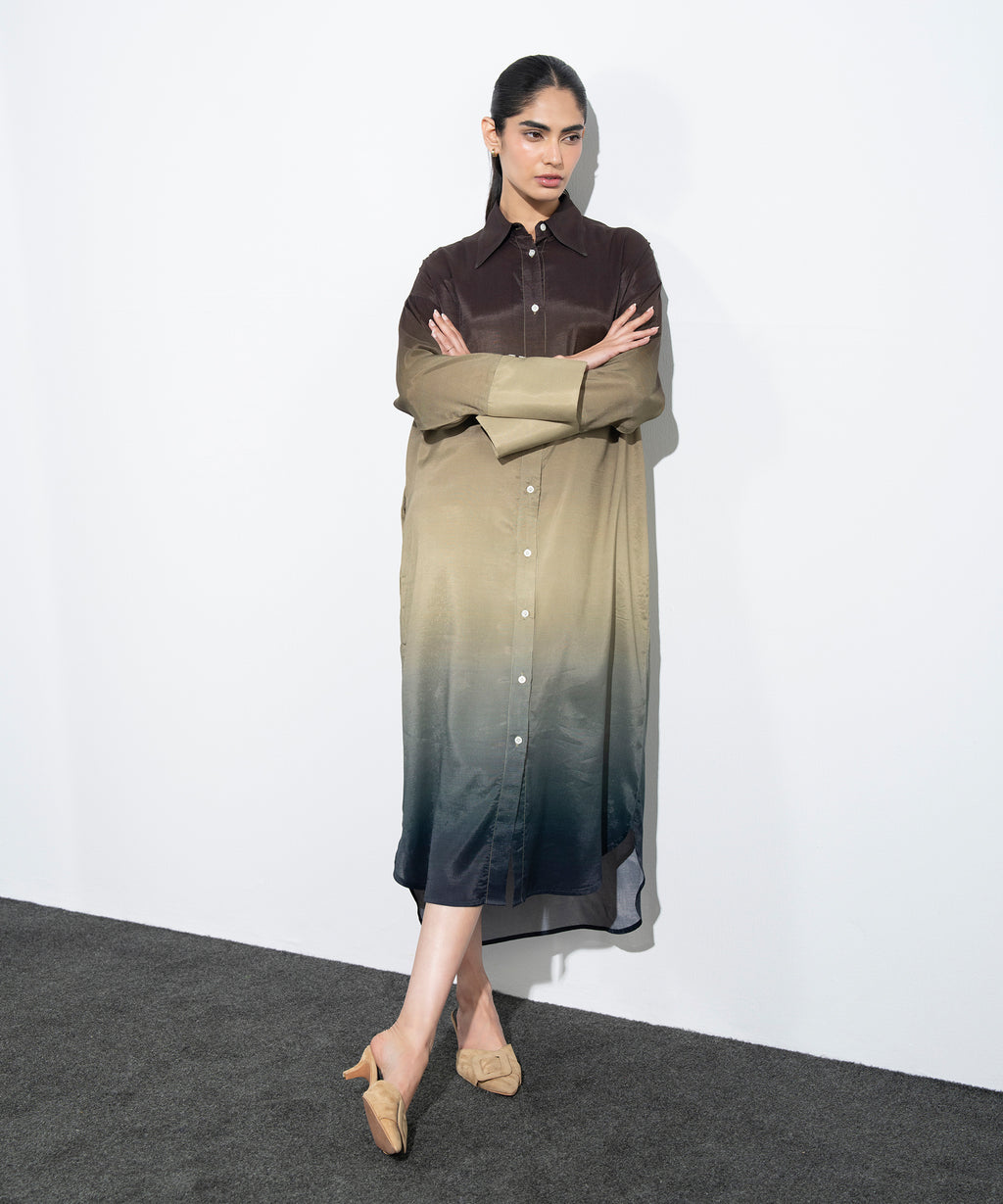 Ombre Shirt Dress