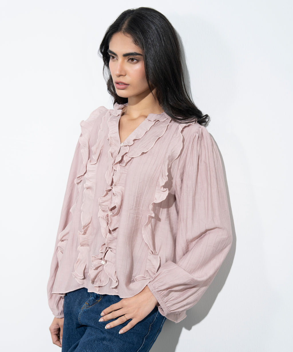 Textured Ruffled Top