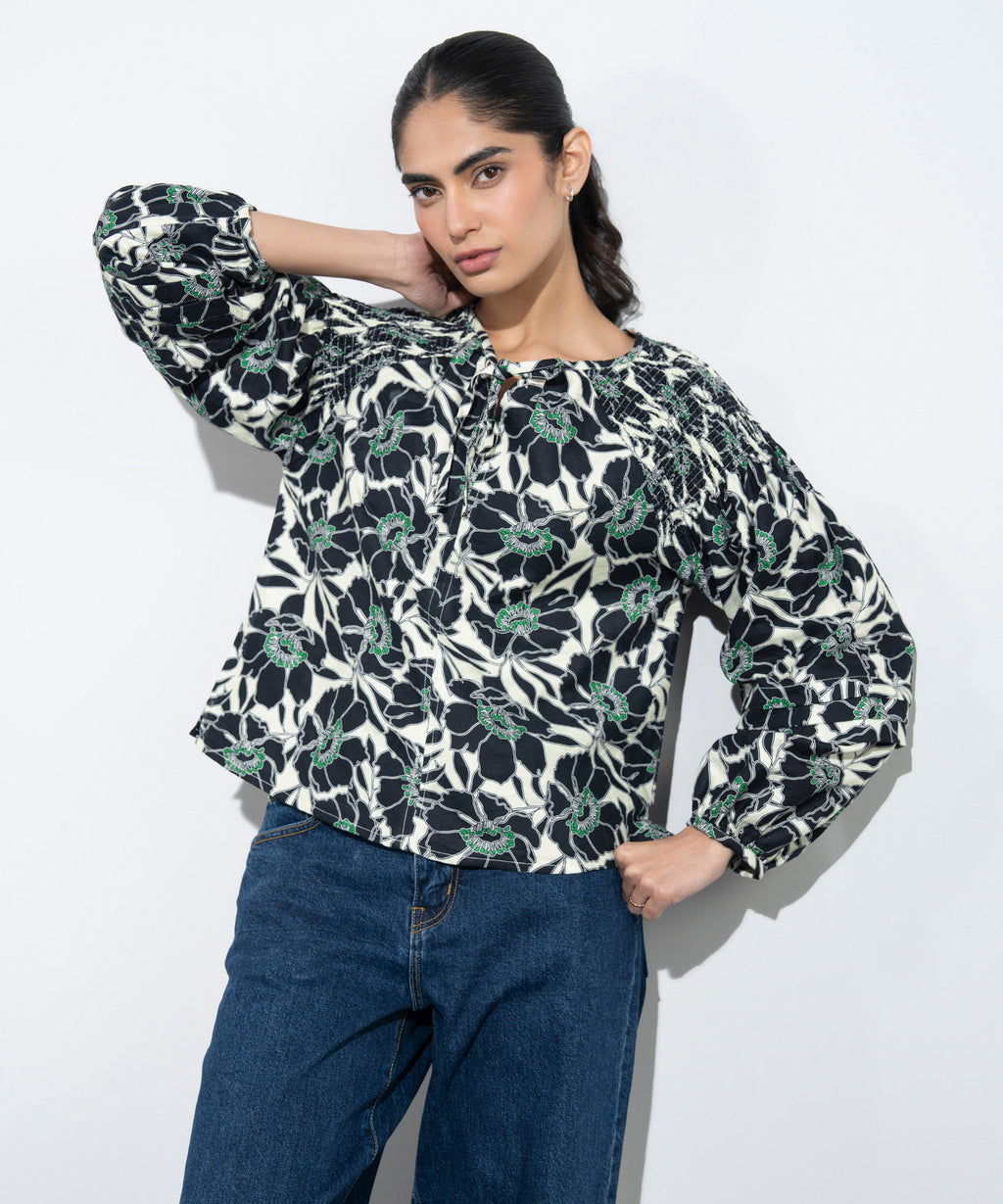 Floral Jacquard Blouse
