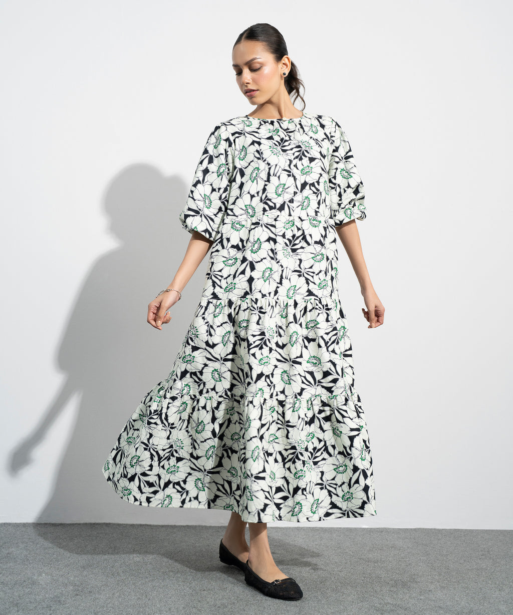 Floral Jacquard Dress