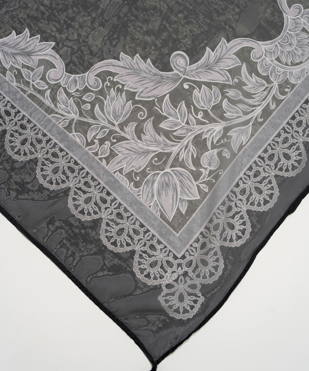 Amber Silk Printed Black Dupatta