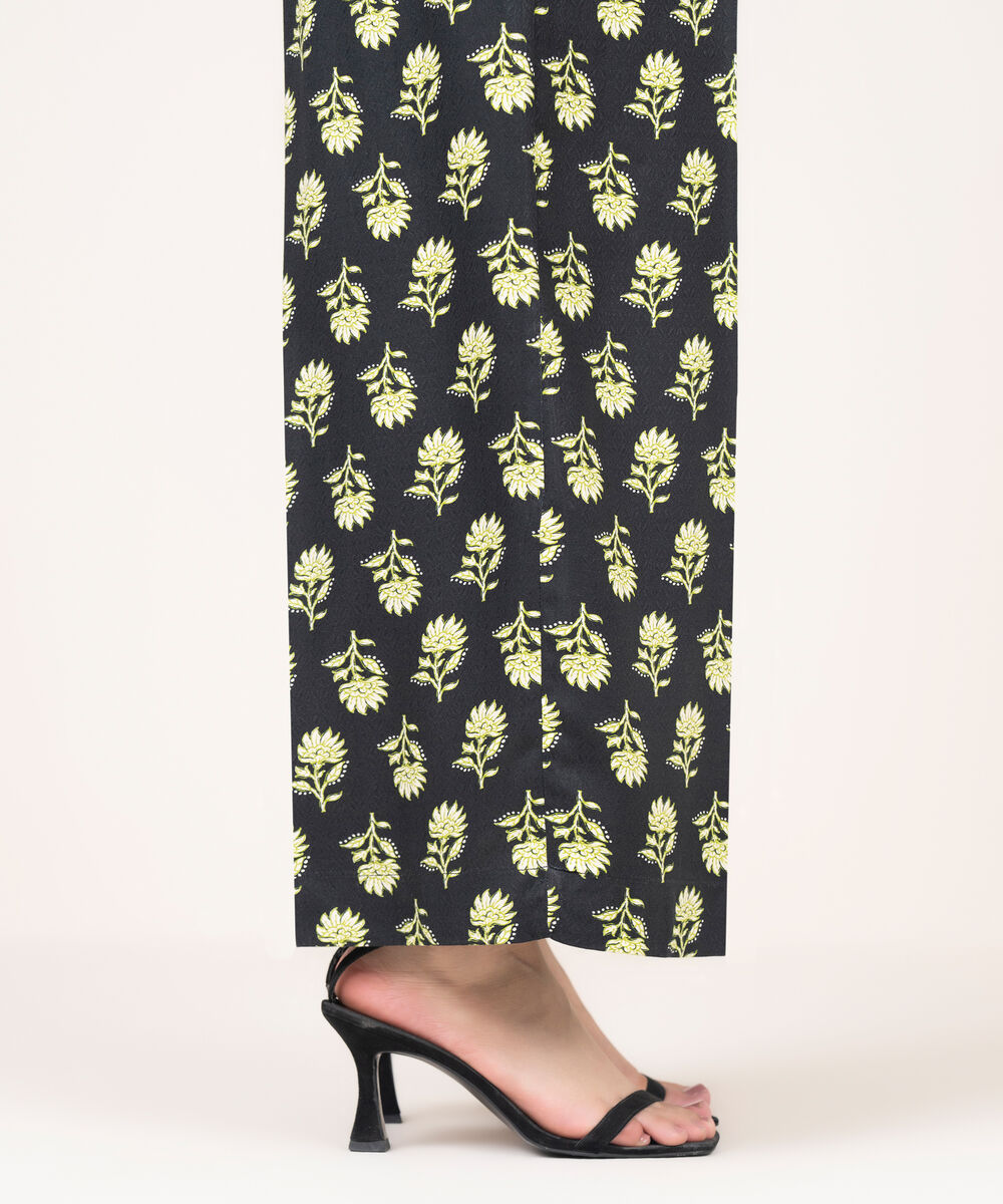 Women's RTW Dobby Printed Black Culottes