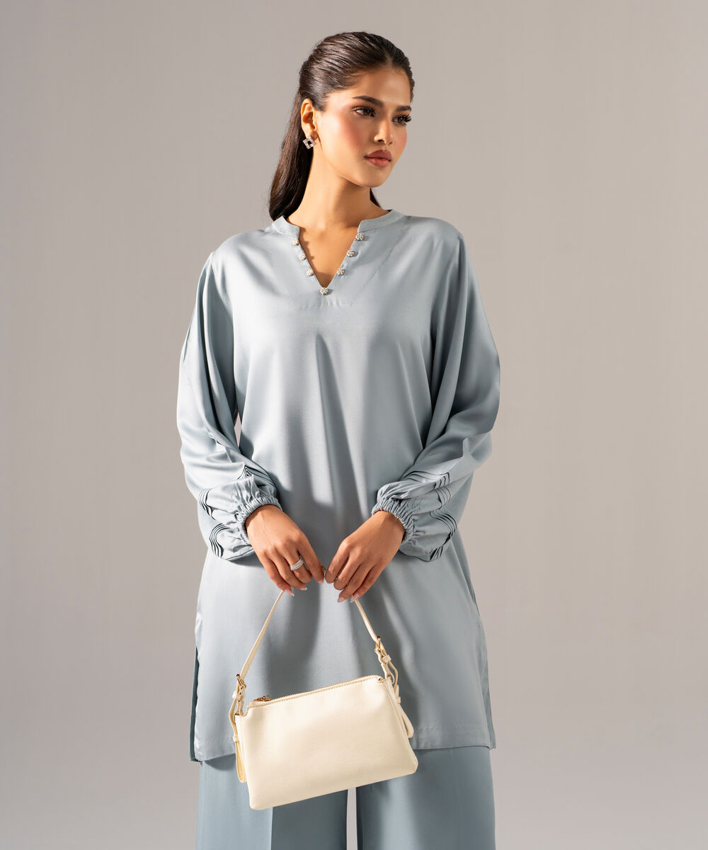Women's RTW Bedford Solid Blue 2 Piece Suit