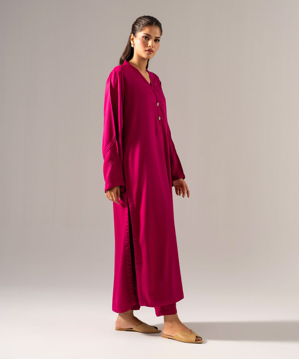 Women's RTW Bedford Solid Pink 2 Piece Suit