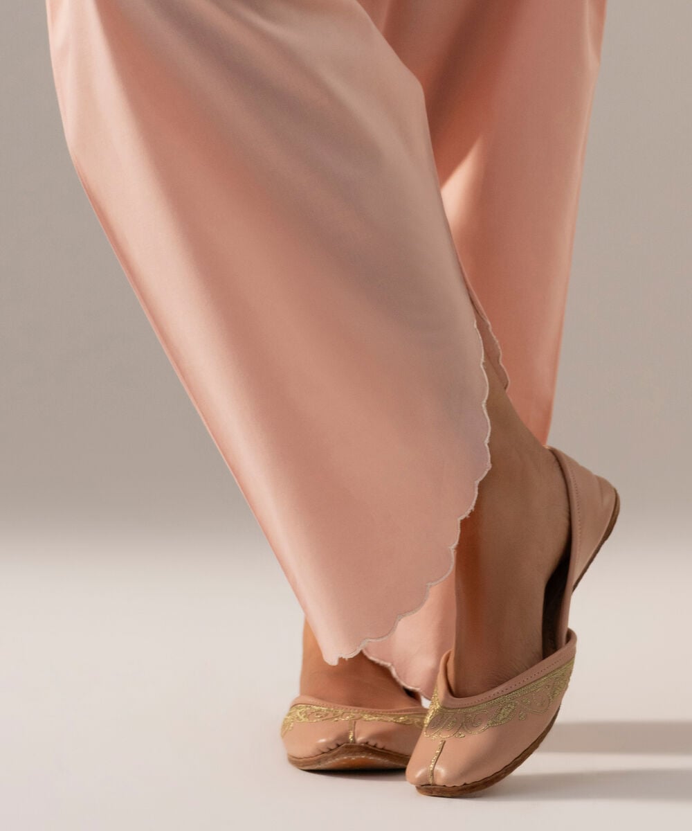 Women's RTW Cambric Solid Pink Shalwar
