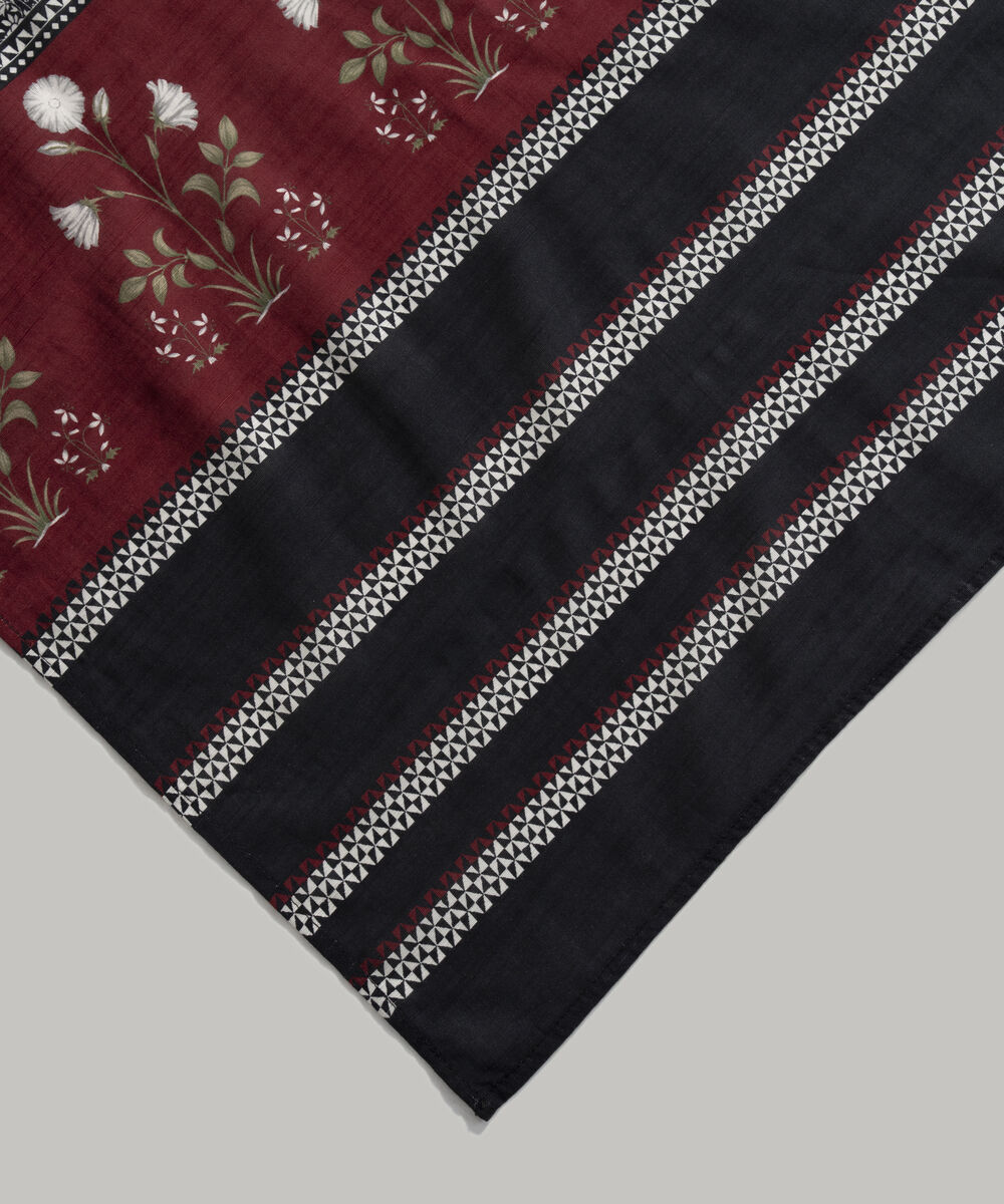 Women's RTW Light Khaddar Printed Black Dupatta