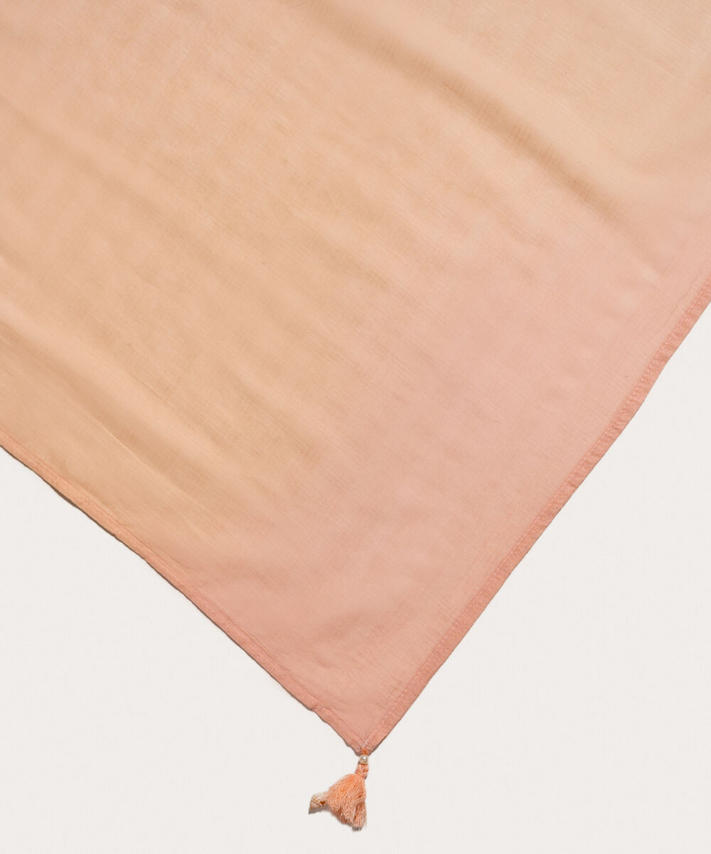 Textured Voile Solid Peach Dupatta
