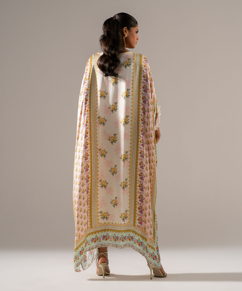 Women's RTW White Featheer Chamoz Printed Off White Kaftan