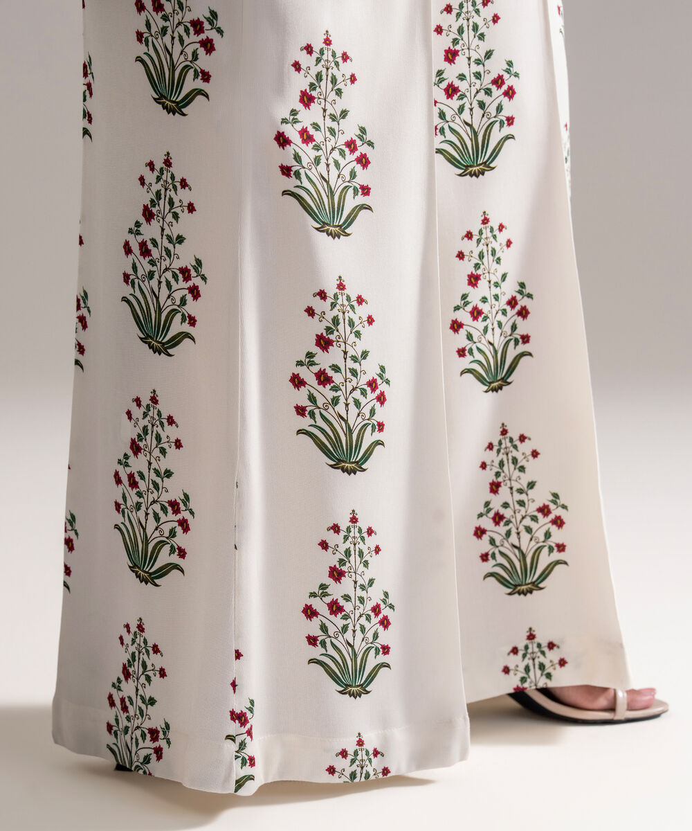 Women's RTW Bedford Printed Off White Flared Pants