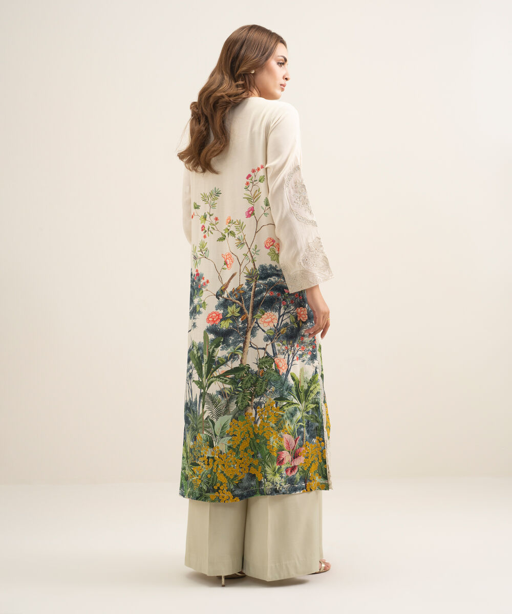 Women's RTW Viscose Raw Silk Embroidered Multi 2 Piece Suit