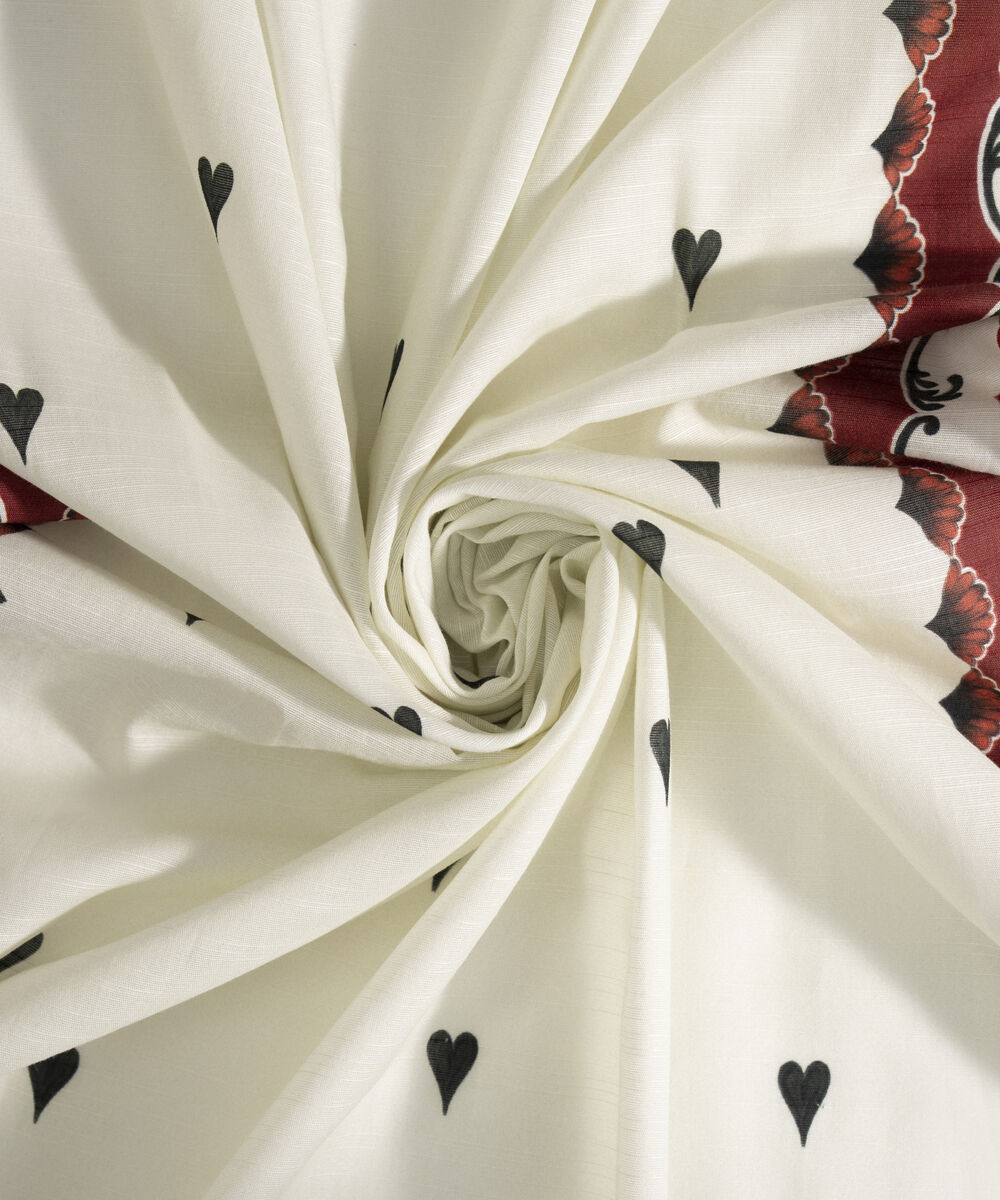 Women's RTW Light Khaddar Printed White Dupatta