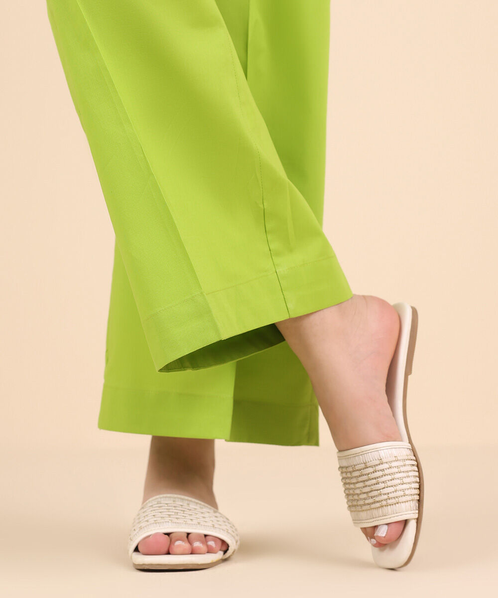 Women's Pret Cambric Green Solid Culottes