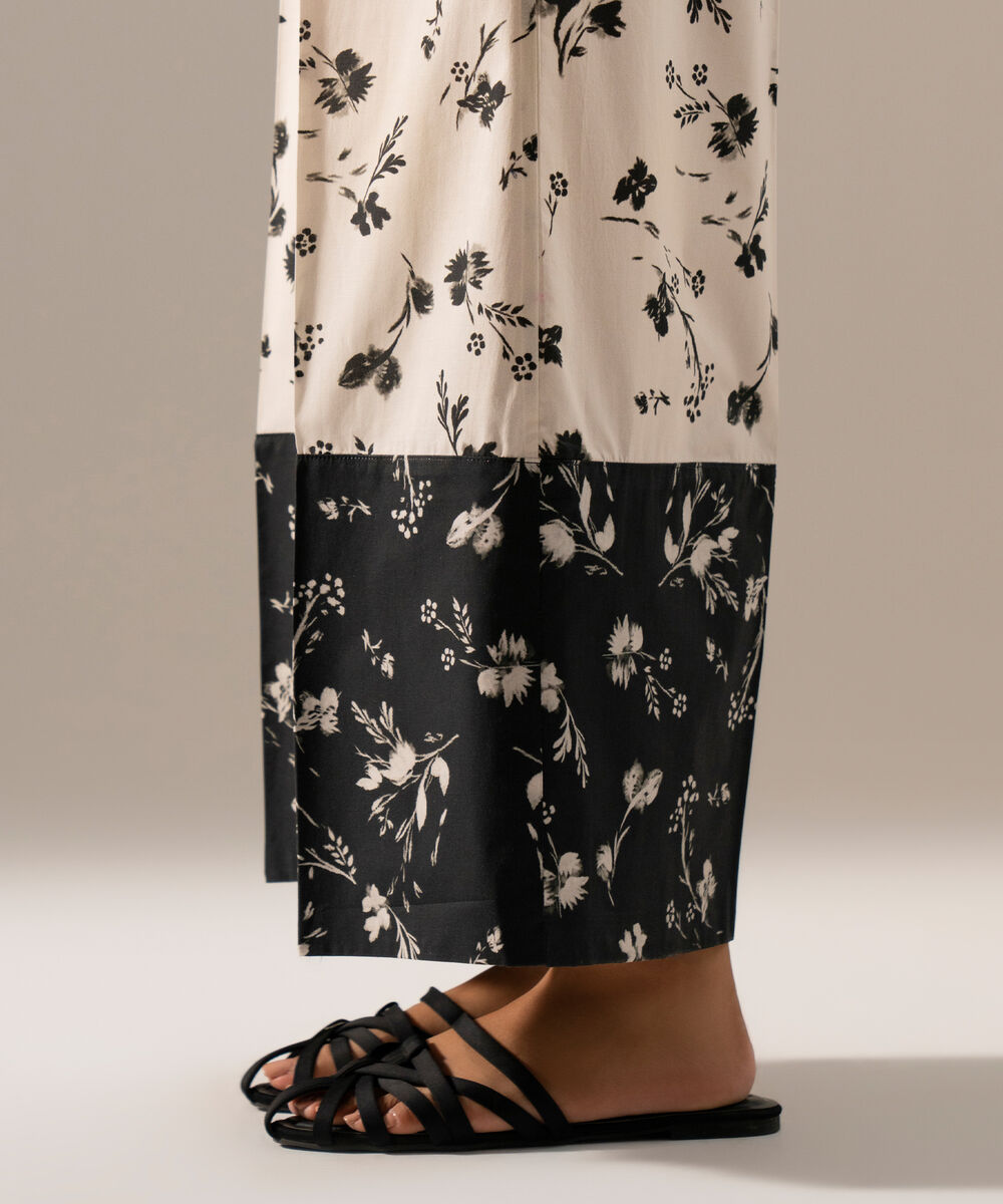 Women's RTW Poplin Printed White Skirt