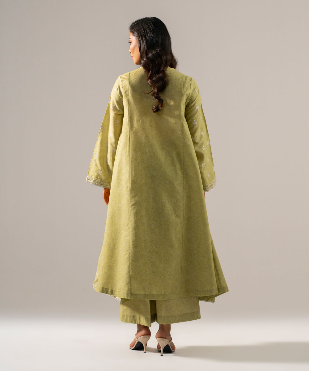 Women's RTW Fancy Khaddar Printed Embroidered Green 2 Piece Suit