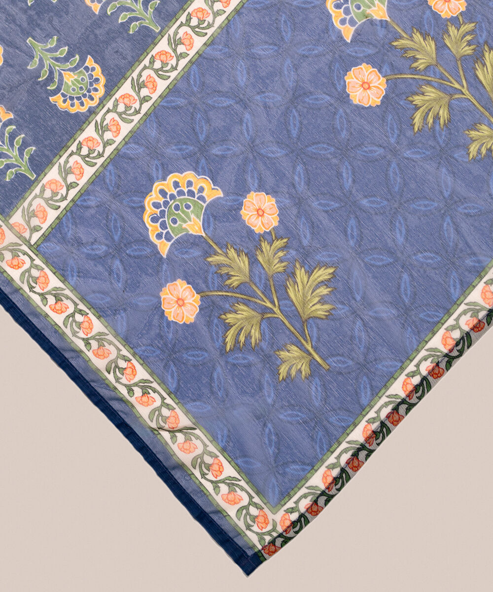 Chiffon Printed Dark Blue Dupatta